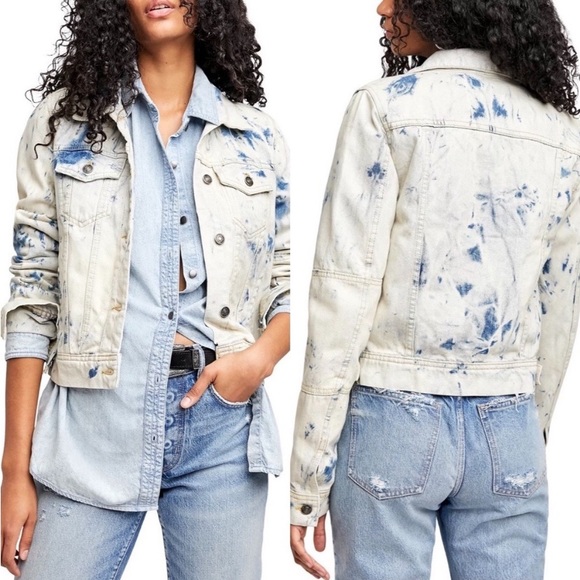 Tye dye denim jacket j NWT Jones tie dye blue Jean jacket size Small mid… - Picture 9 of 15